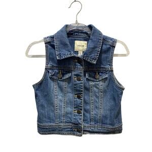 Cherokee Girls Blue Denim Vest Casual Outdoors Size M 7/8